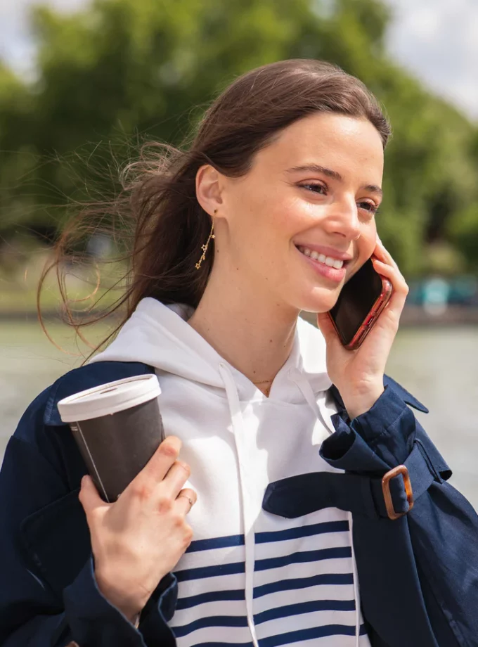 Sweat à rayures à capuche