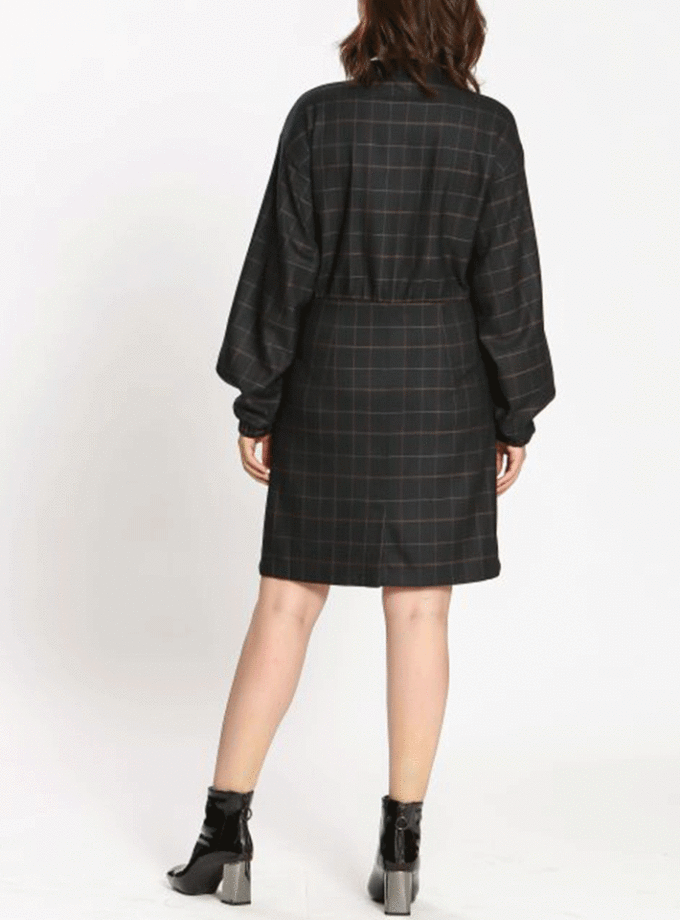 Robe 22221240 Navy à carreaux - SeeUsoon